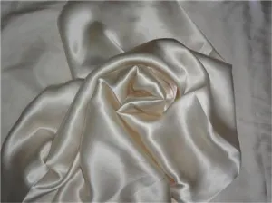 100% PURE SILK SATIN FABRIC 80 GRAMS IVORY CREAM COLOR 44&quot;