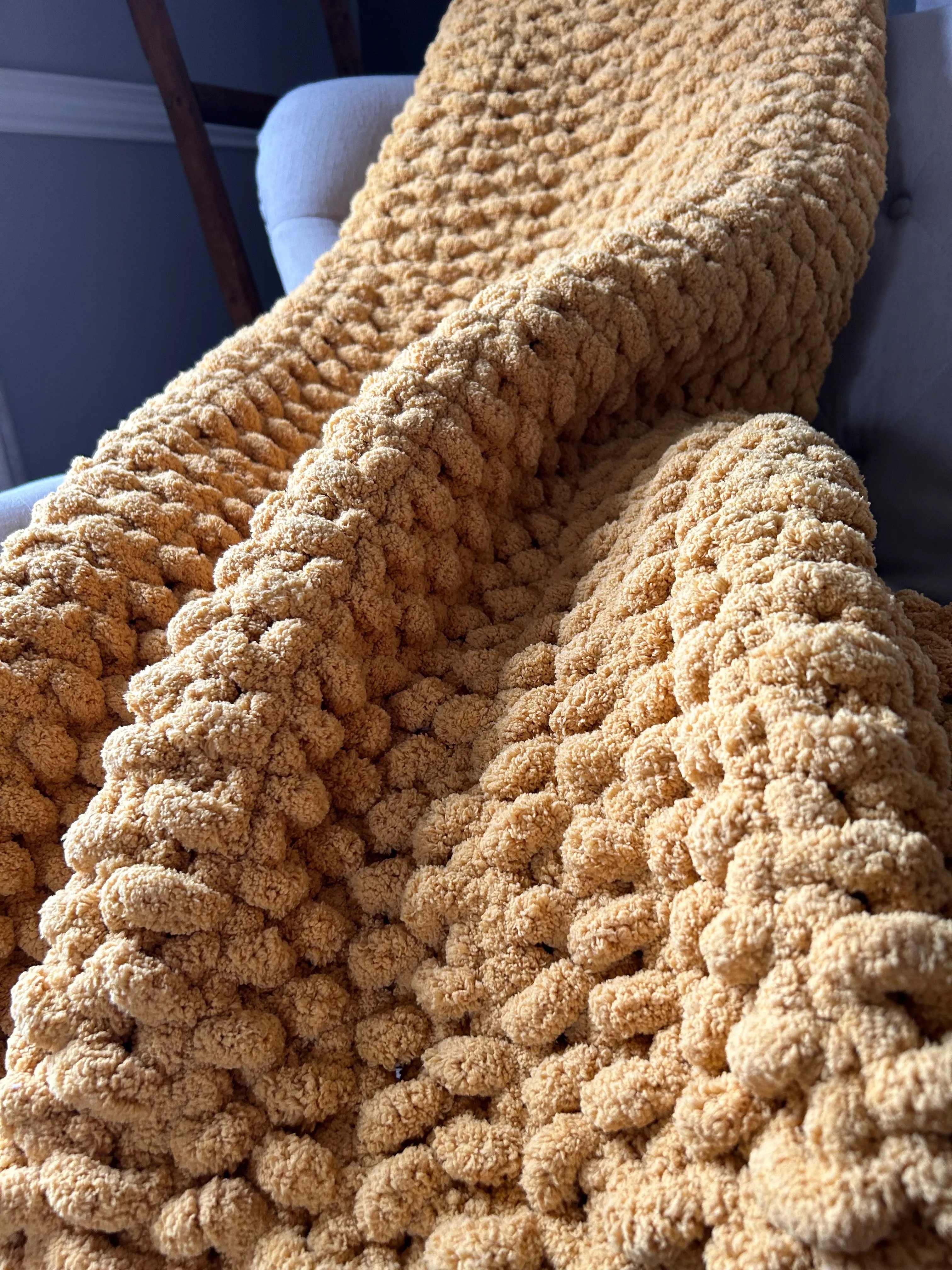Mustard Yellow Throw Blanket | Super Chunky Mustard Throw