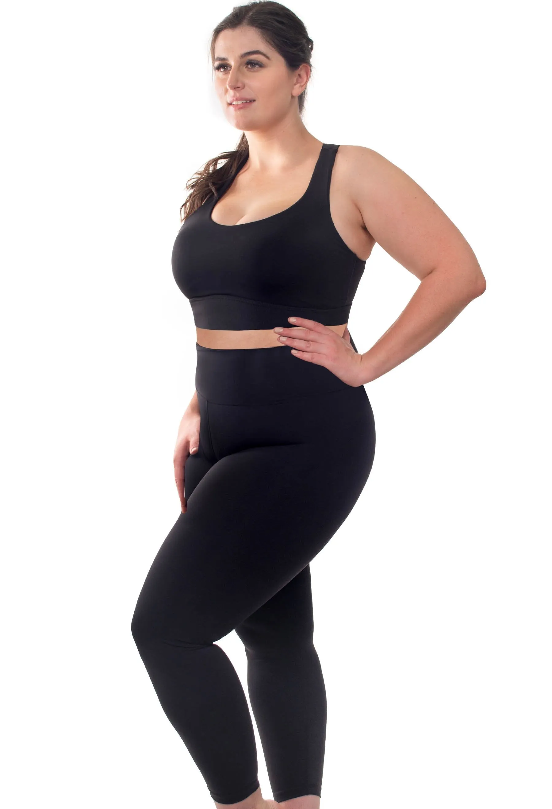 Plus Size High Waisted Sleek Gym Leggings (Lint & Pet Hair Resistant)